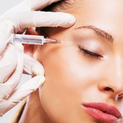 botox patient model receiving an injection