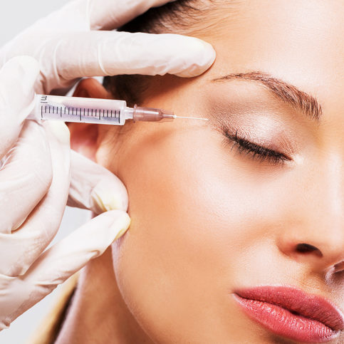 botox patient model receiving an injection
